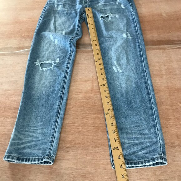 One Teaspoon Awesome Baggies Jeans Women 26 Blue Medium Rise Aztec Metal Accent - Picture 7 of 13